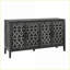 Armoire, armoire de rangement noire antique à 4 portes avec tablettes réglables | Traditionnel | Salon-1498207197