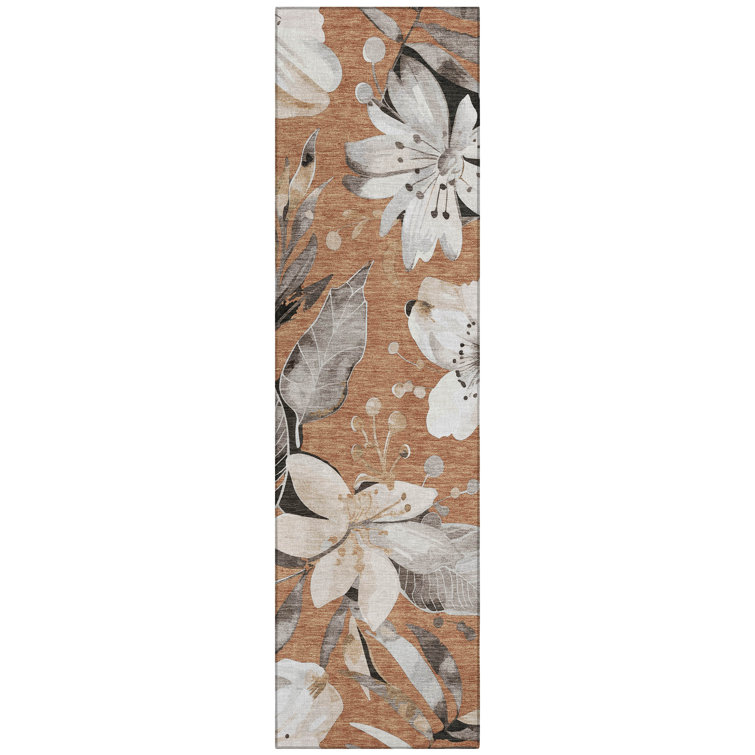 Machine Washable Indoor/Outdoor London ACN2260 Floral Rug