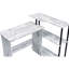 Bureau rectangulaire en L avec tablette latérale à 3 niveaux, blanc antique et noir, sélection Office Option