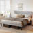 Simpl Grey Bed Frame, Adjustable Headboard