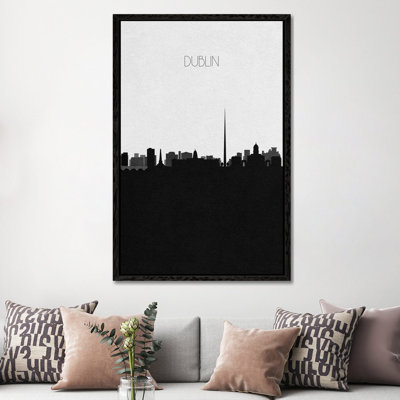 Dublin, Ireland City Skyline by Ayse Deniz Akerman - Print on Canvas