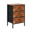 Nightstand Bedside Table with 3 Fabric Storage Drawers