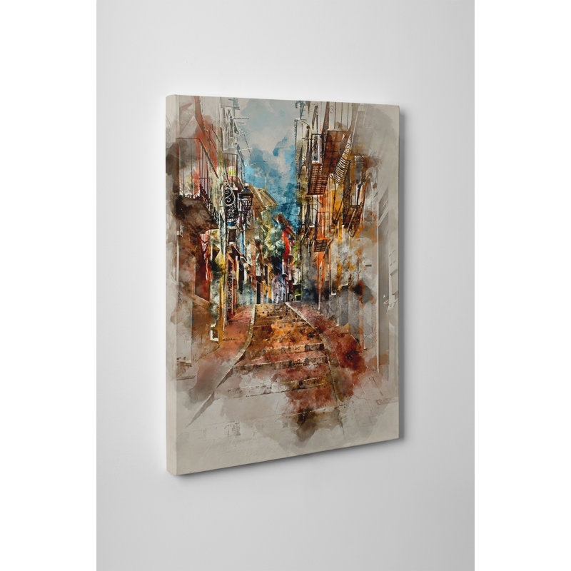 Street View Abstract Multicolor Canvas Print 16x20