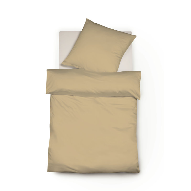 Jersey Bettwäsche Interlock-Colours 100% Baumwolle, 155 x 200 cm - 1 Pillowcase (80 x 80 cm), Beige