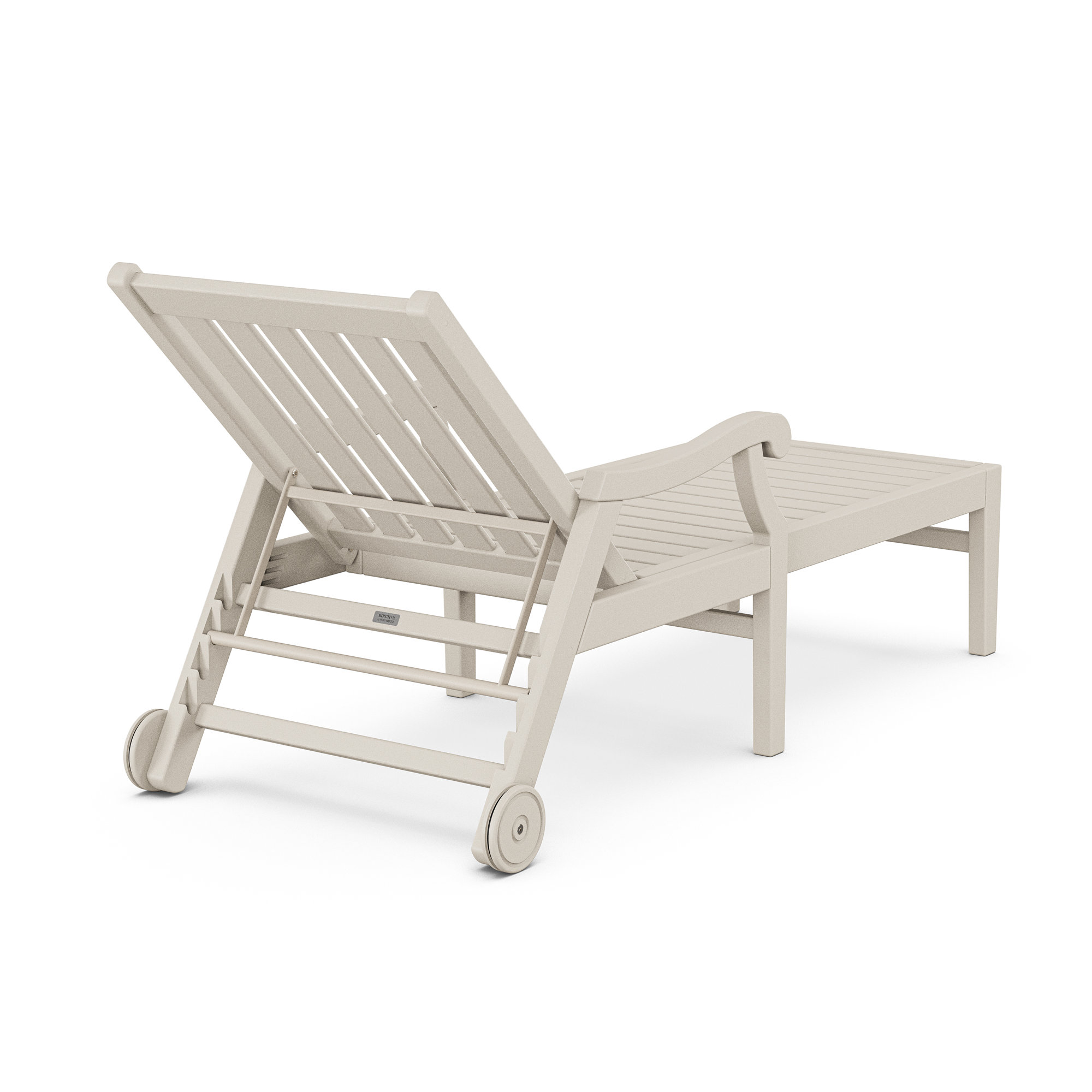 POLYWOOD x Birch Lane Verlyn Chaise with Arms and Wheels, Sand
