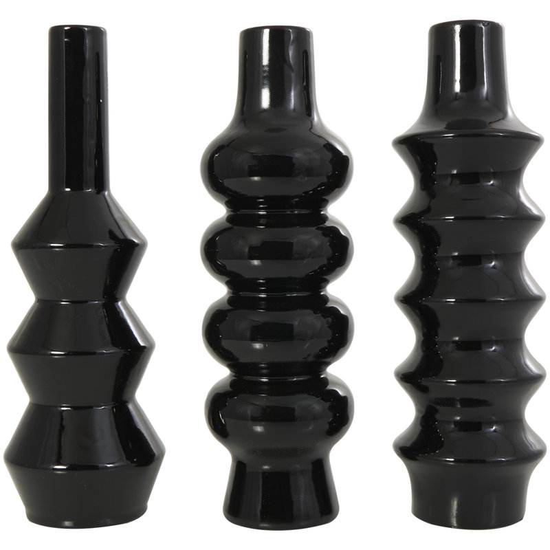 Ensemble de vases en céramique Endri, Noir, Moyenne