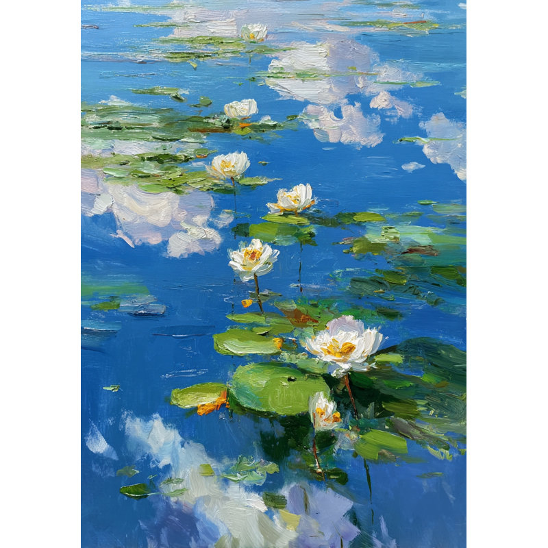 «Cloud Reflection Lilies», art mural sur toile tendue, H 24 po x l 16 po x P 1,5 po