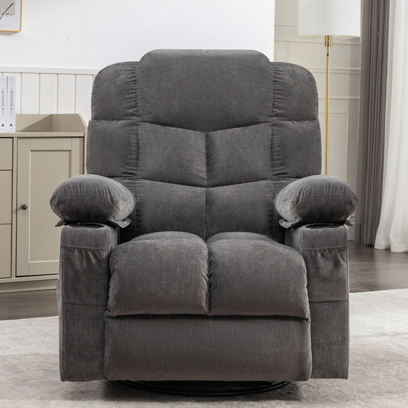 Fauteuil inclinable et berçant à massage, Gris