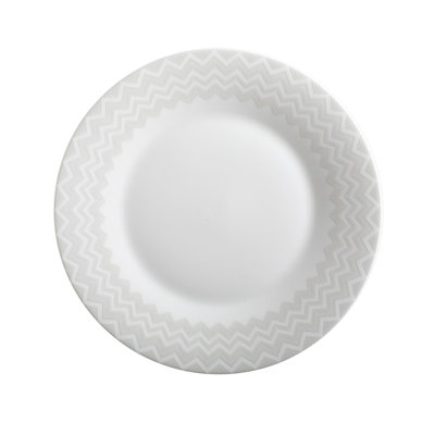 Ensemble de 2 assiettes à dîner en zigzag blanc Diam. 10,75 po