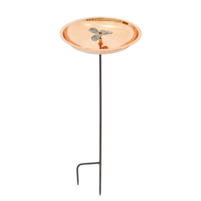 Dogwood Copper Birdbath with Stake