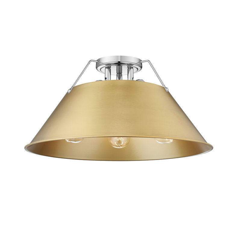 Weatherford Flush Mount, Chrome, Brushed Champagne Bronze