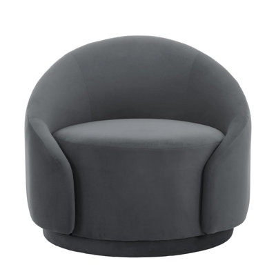 Fauteuil demi-tonneau pivotant rembourré Aunna