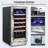15" Wine Premium Refrigerator 31 Bottle Built-in Wine Cooler with Two Handle & Reversible Hinge-118229008