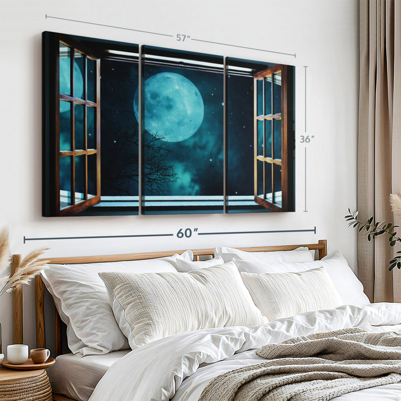 «Moon Sparkles», 3 pièces, H 36 po x l 57 po x P 1,25 po