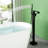 Freestanding Tub Faucet With Hand Shower Single Hole Waterfall Bathtub Faucet Modern Brass Single Handle Floor Mount Tub Fillers-109050269
