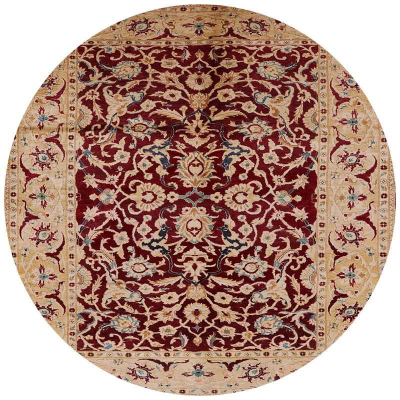 Tapis oriental rouge / beige Mohonk, Rond 6 pi