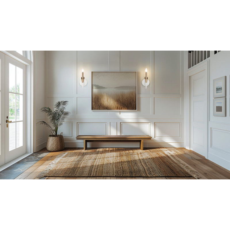 Elvin Modern Wall Sconce, 1 Light, 14" H x 5.75" W x 8.5" D, Textured White/Gold
