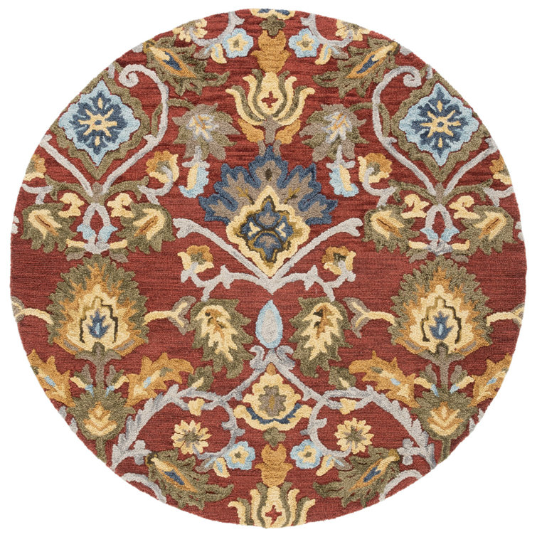 Floral Wool Hand Woven Area Rug