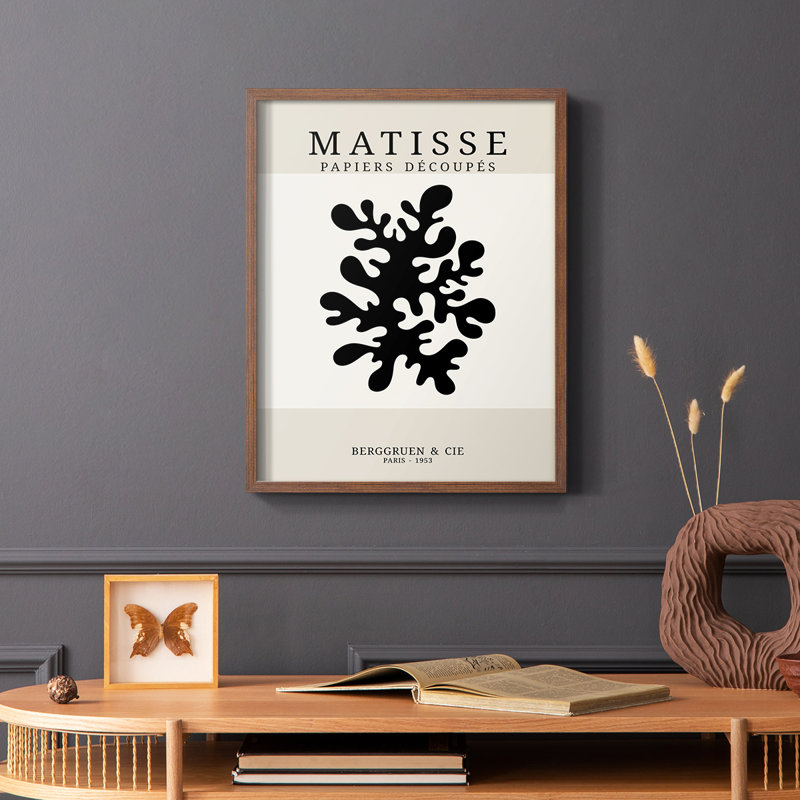 Matisse CDXV, reproduction encadrée - bois massif, Cadre photo brun simple, H 10 po x l 8 po