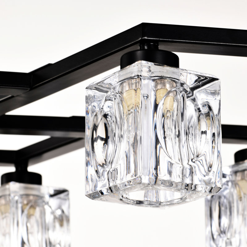 Noir mat pour îlot de cuisine - 8 - Luminaire de plafond industriel moderne en métal avec hauteur réglable, Noir