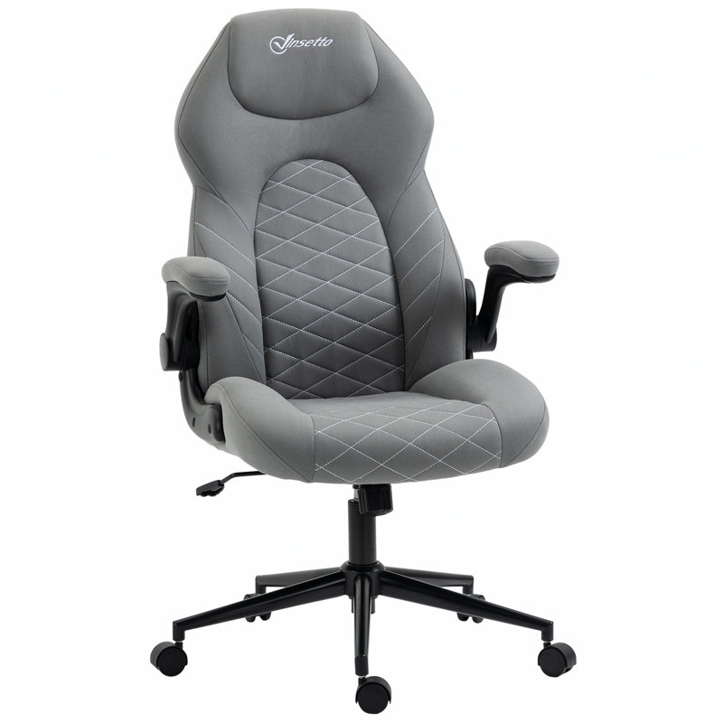 Microfiber / Microsuede Gaming Chair, Light Gray