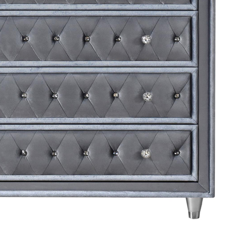 Commode à 5 tiroirs Domenick, gris