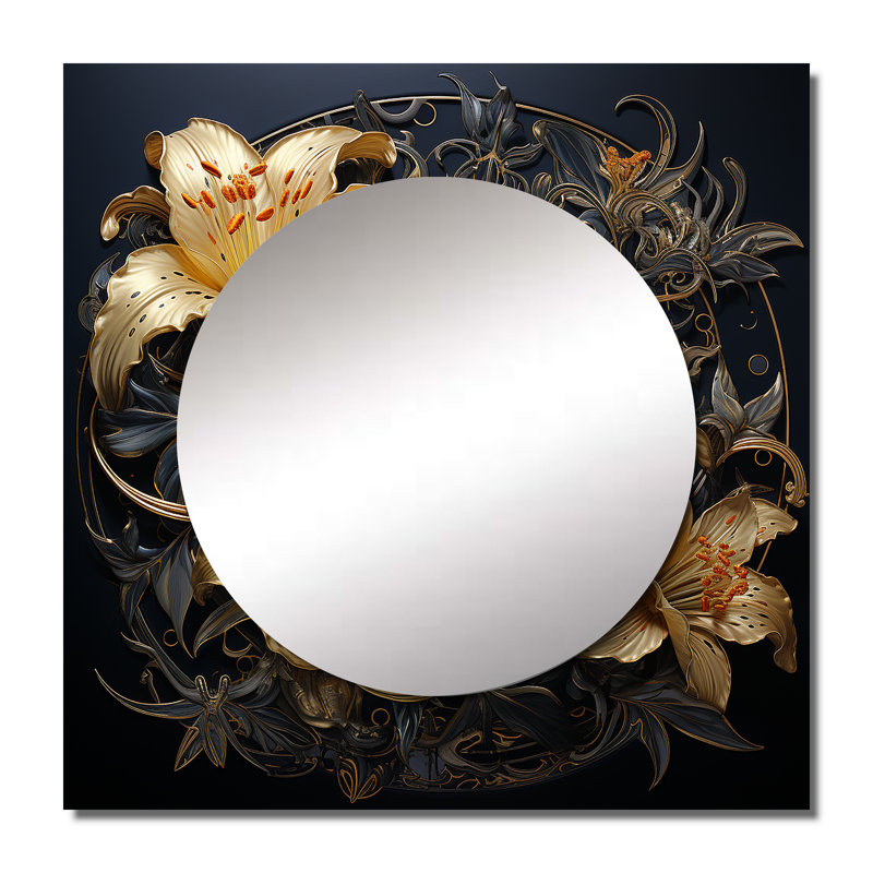 Leeshaun - art mural miroir carré Lily, 29 po x 29 po