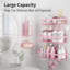 Paquet de 5 tablettes de rangement pour panier de douche pour douche intérieure, panier de rangement mural pour salle de bain, support de shampooing en acier inoxydable antirouille, ensemble d'accessoires de salle de bain Girly, rose