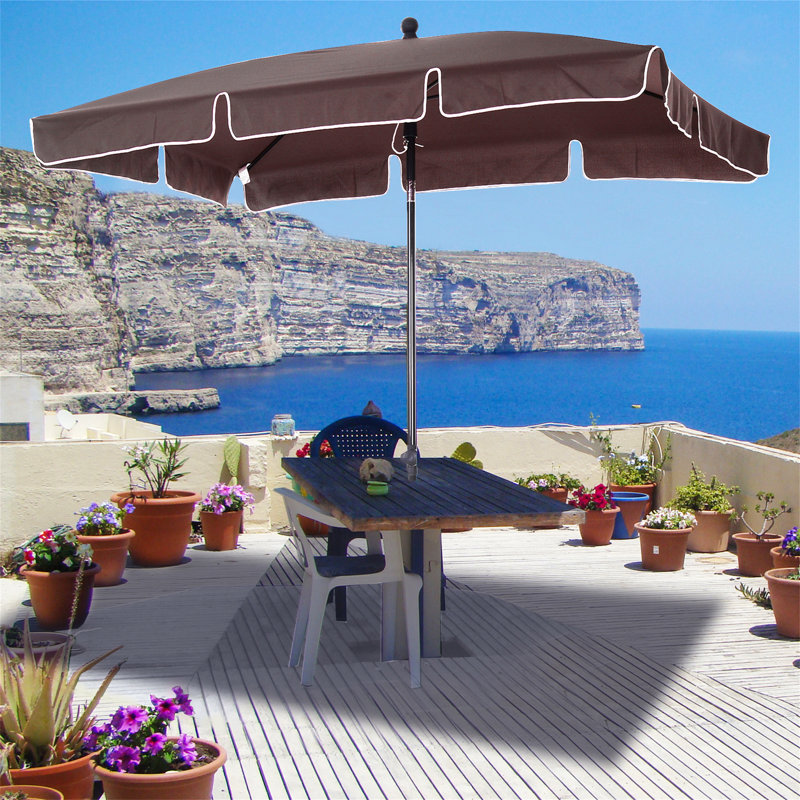 Britnei 198cm X 130cm Rectangular Tilt Market Parasol, Brown