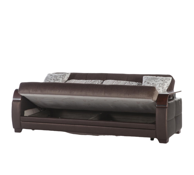 Canapé naturel brun Colins, Polyester 100 % gris foncé