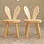 Solid Wood Rabbit Stool with Ear Backrest-1249628243