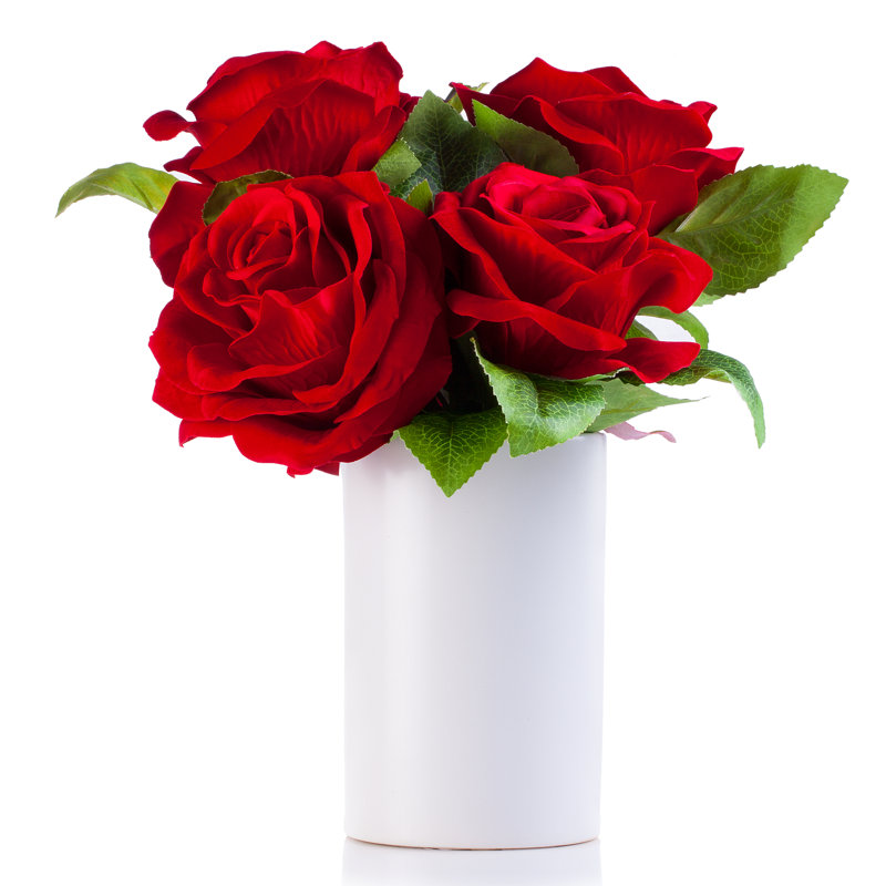 Arrangement floral roses vase, Rouge