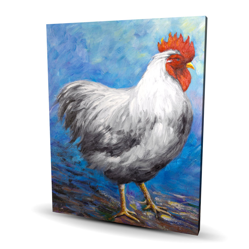 Grey Rooster - Contemporary Canvas Art for Home Decor
