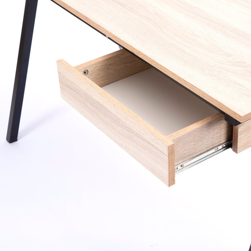 Conesus Computer Desk, Oak, Black