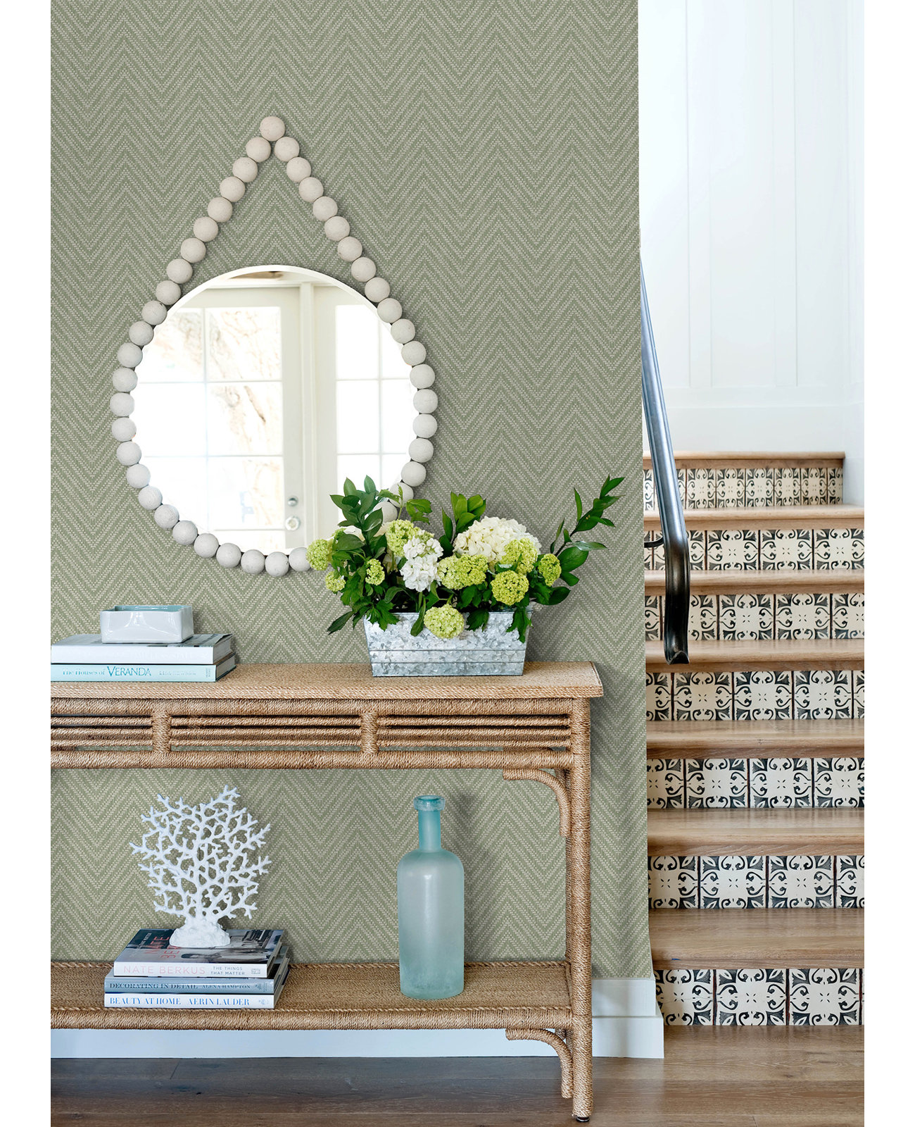 Ziggity Chevron Wallpaper, Green