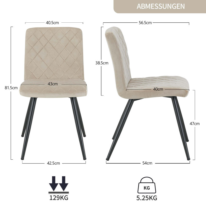 Daves Upholstered Dining Chair, Beige