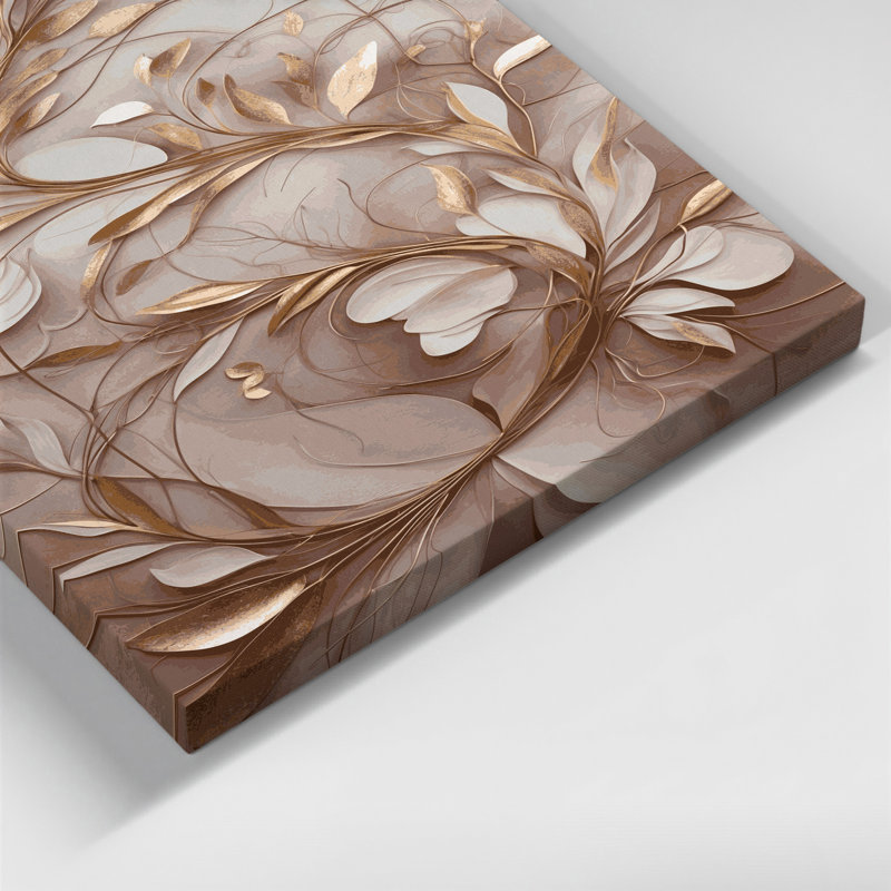 "Abstract Florals 87", art mural sur toile grise, H 20 po x l 16 po