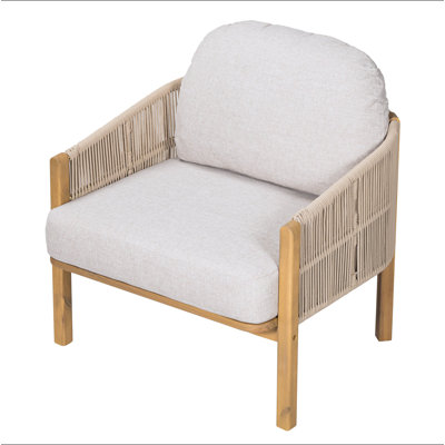 Fauteuil club d'extérieur en bois Grotta