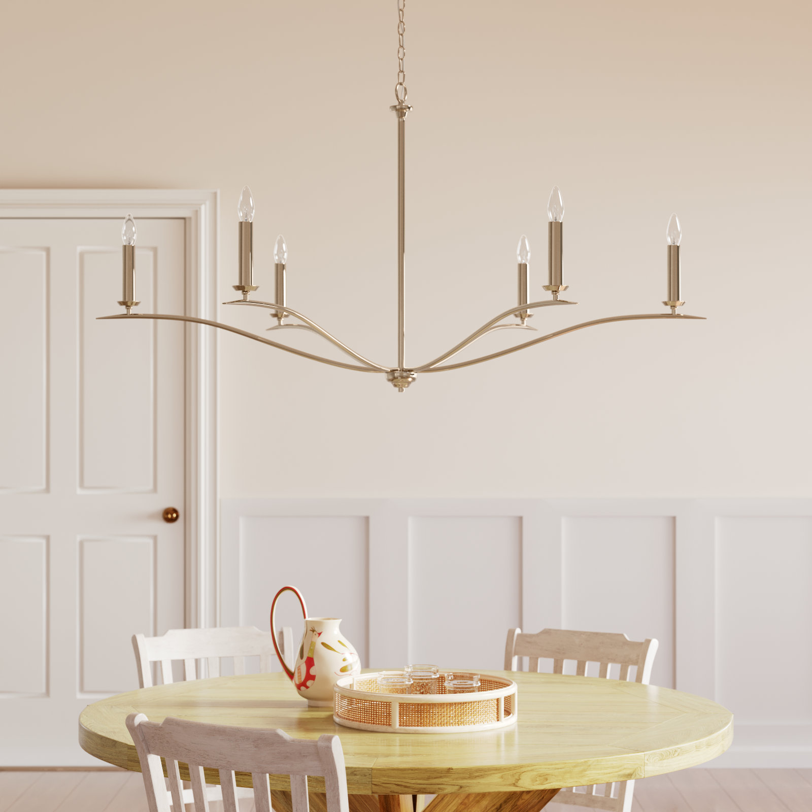 Ensley 6 - Light Dimmable Chandelier, Matte Brass