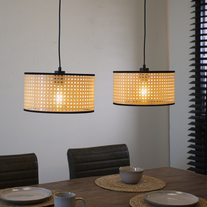 Ninad 1 - Light Black Drum Pendant