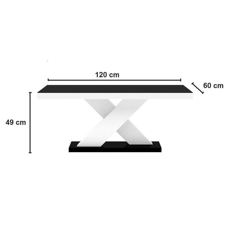 Michael Cross Legs Coffee Table, High gloss black/white
