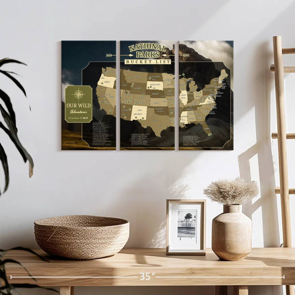 Elephant Stock National Parks Push Pin Hobby Map I | Wayfair