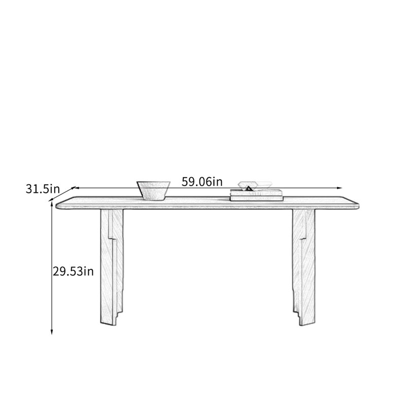 Table de salle à manger Mid Rock, H 29,53 po x L 59,06 po x l 31,50 po