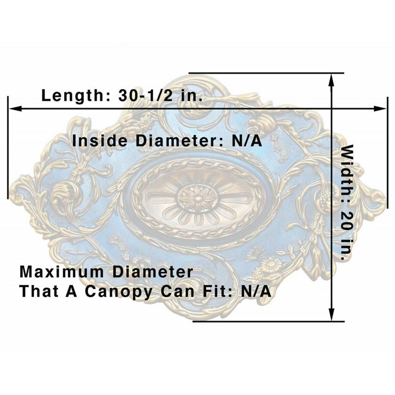 Blue Diamond 26" D Polyurethane Hand Painted Ceiling Medallion