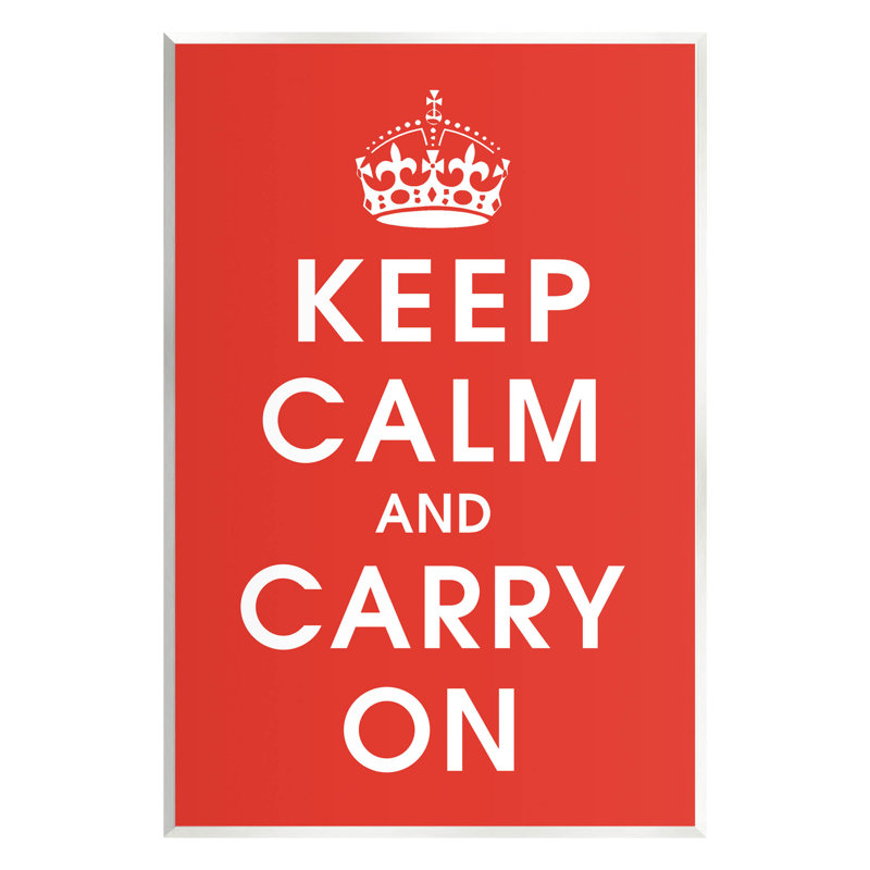 Keep Calm And Carry at-069, H 15 po x l 10 po x P 0,5 po, Bois