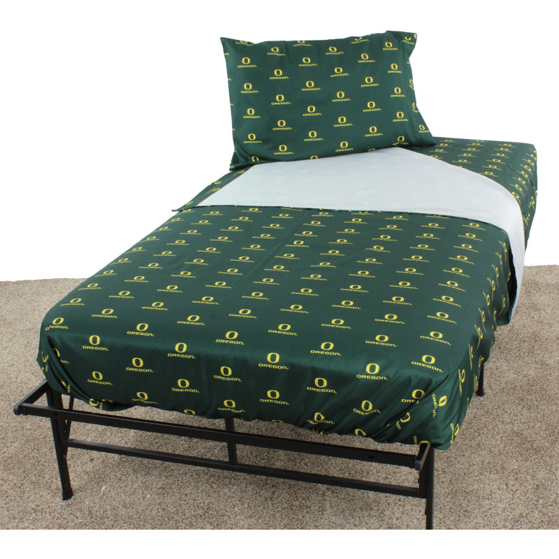Oregon Sheet Set, Queen Sheet Set + Fitted Sheet + 2 Pillowcases, University of Oregon