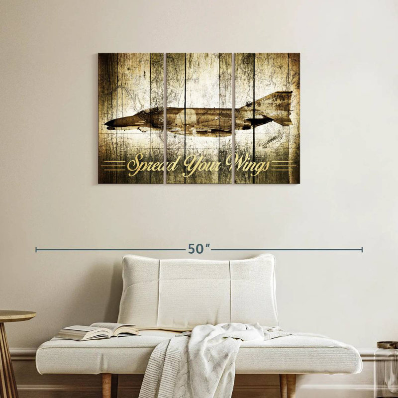 Mehar Grunge Fighter Jet, 24" H x 38" W