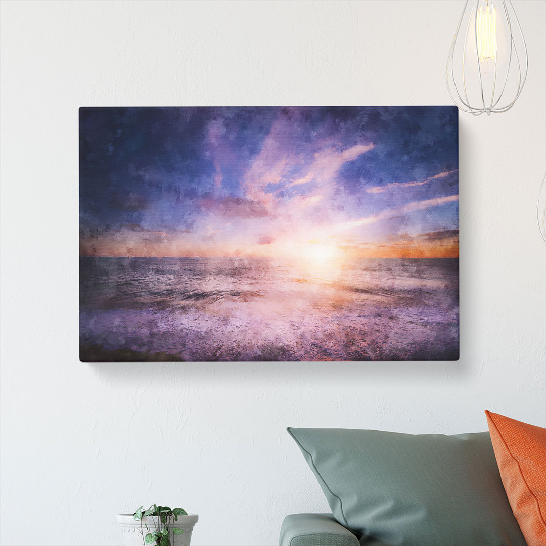 Beach In San Diego California Painting - Wrapped Canvas Graphic Art