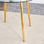 Ensemble de table et de chaises de salle à manger de luxe moderne en verre de 36 pouces de diamètre - pieds en métal doré.