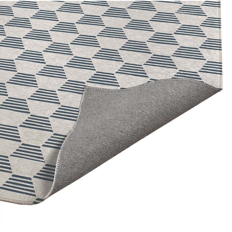 Tapis de cuisine anti-dérapant léger Hexaline, Bleu, Rectangle 4pi x 6 pi